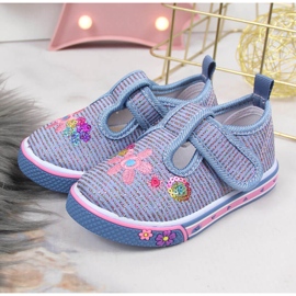 Sneakers Atletico blu con velcro per ragazze 2