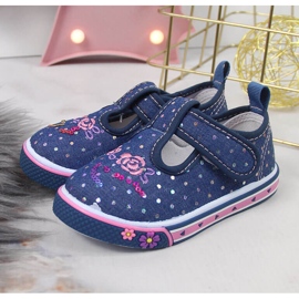 Sneakers da bambina con velcro Pois blu Atletico blu navy 2
