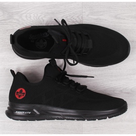 Scarpe sportive da uomo in rete nera Rieker B7376-00 nero 1