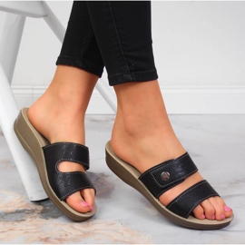 Ciabatte nere in velcro da donna Inblu nere nero 1
