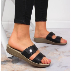Ciabatte nere in velcro da donna Inblu nere nero 2