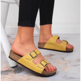 Ciabatte da donna Inblu gialle con fibbie giallo 1