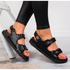 S.Barski Sandali neri da donna S. Barski Velcro nero 1