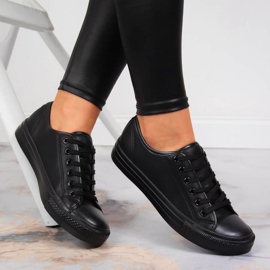 Sneakers basse Atletico nere in ecopelle nero 1