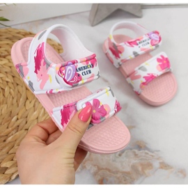 Sandali in schiuma di velcro rosa per ragazze American Club 1