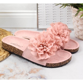 Ciabatte da donna rosa con fiori eVento 2