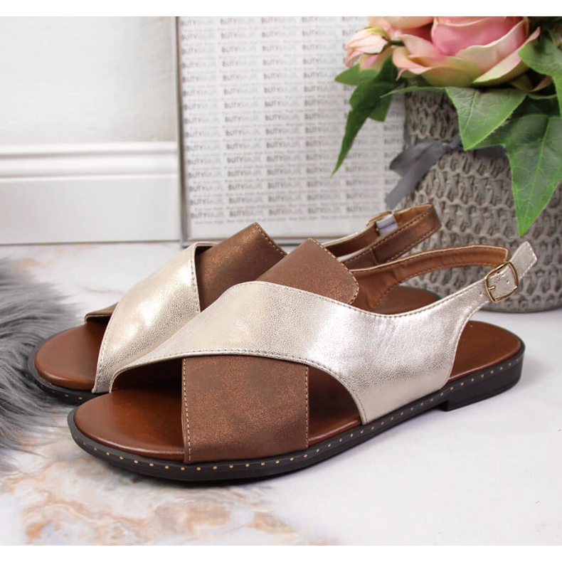 Sandali Jezzi da donna color oro d'oro 2