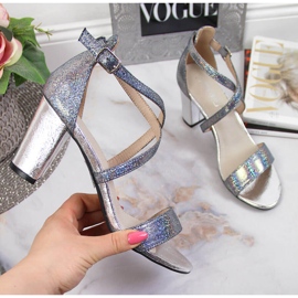 Sandali da donna argento sul palo Filippo d'argento 1