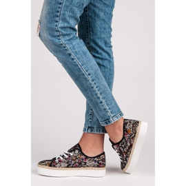 Kylie Espadrillas in pizzo con fiori multicolore 1
