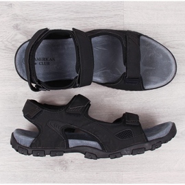 Sandali da uomo Black American Club con velcro nero 1