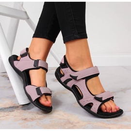 Sandali sportivi da donna con velcro viola American Club 2