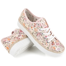 Kylie Espadrillas in pizzo con fiori multicolore 1