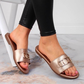 Ciabatte da donna con decoro Jezzi dorato d'oro 1