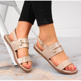 Sandali da donna beige laccati cocco T.Sokolski 1