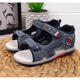 Sandali con velcro blu navy American Club per ragazzi 2