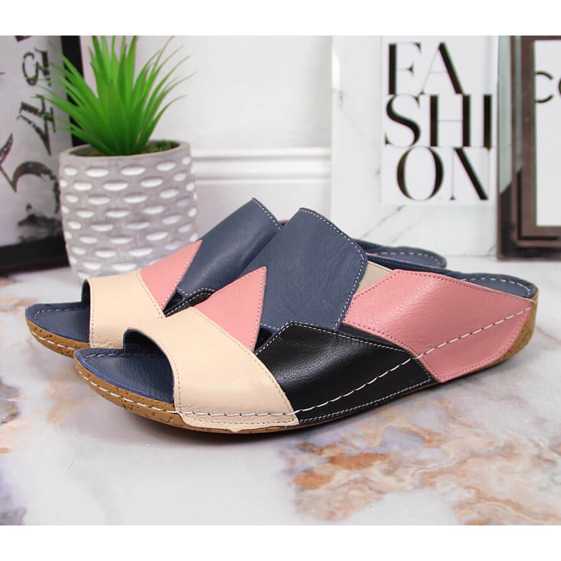 Comode ciabatte da donna in pelle Artiker colorate multicolore 2
