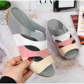 Comode ciabatte da donna in pelle in Artiker multicolor grigio multicolore 1