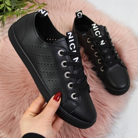 Sneakers da donna con ecopelle Filippo nero 1