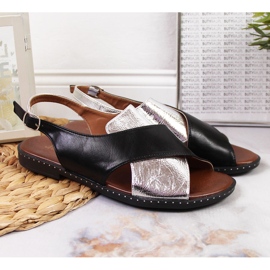 Sandali Jezzi da donna neri e argento nero 2