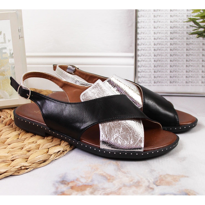 Sandali Jezzi da donna neri e argento nero d'argento 2