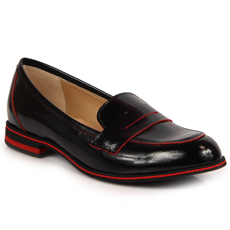 Scarpa da donna in pelle lordsy laccata nera Juma nero 1