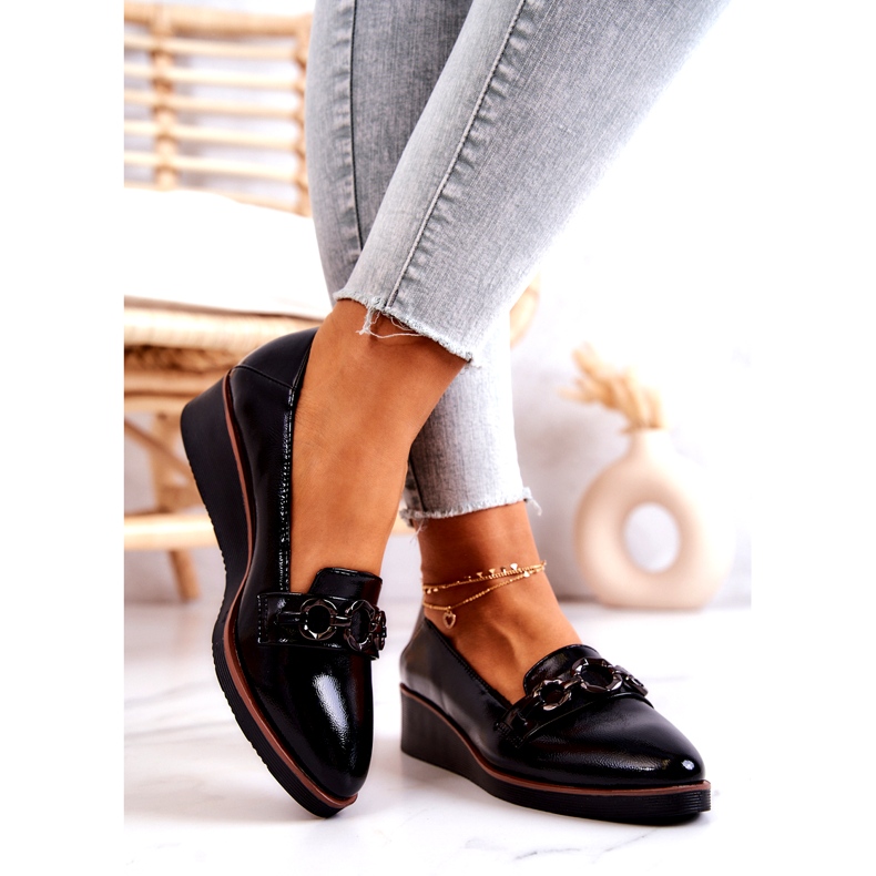 Vinceza Scarpe con zeppa in vernice nera Melodies nero 2