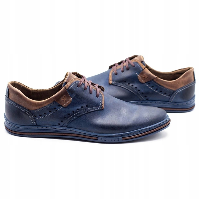 Polbut Scarpe casual 402 da uomo, colore blu navy e marrone 5