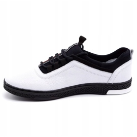 Polbut Scarpe casual da uomo in pelle K24, bianche con suola nera bianco 1