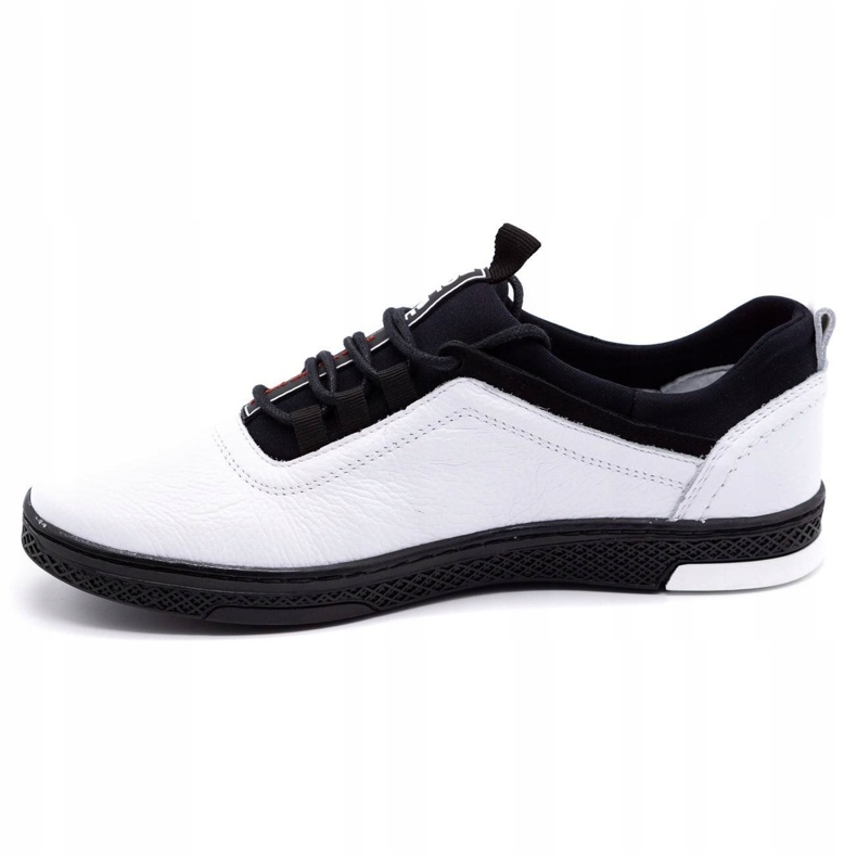 Polbut Scarpe casual da uomo in pelle K24, bianche con suola nera bianco 1