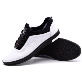 Polbut Scarpe casual da uomo in pelle K24, bianche con suola nera bianco 2