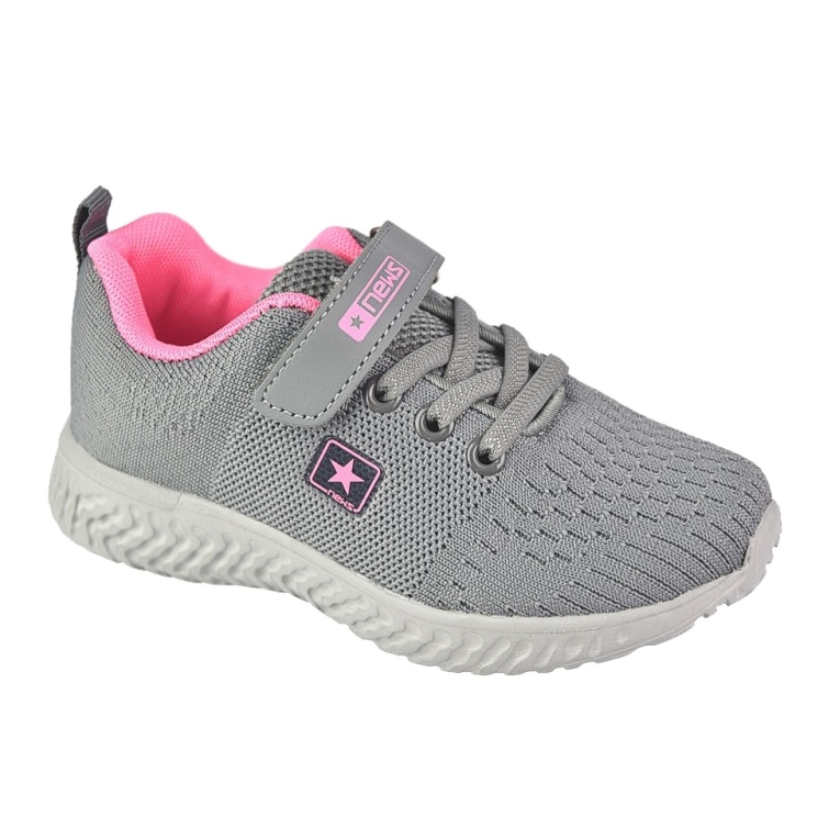 NEWS Scarpe sportive per bambini per la rosa grigio in velcro 22Z23-4843-m 1