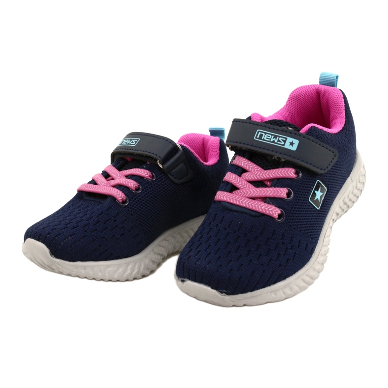NEWS NOVITA' Scarpe sportive in velcro 22DZ23-4843-M Blu navy rosa 3
