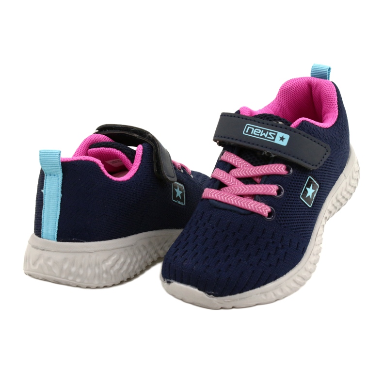 NEWS NOVITA' Scarpe sportive in velcro 22DZ23-4843-M Blu navy rosa 4