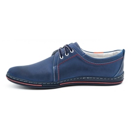 Polbut Scarpe da uomo in pelle 343 blu navy 1