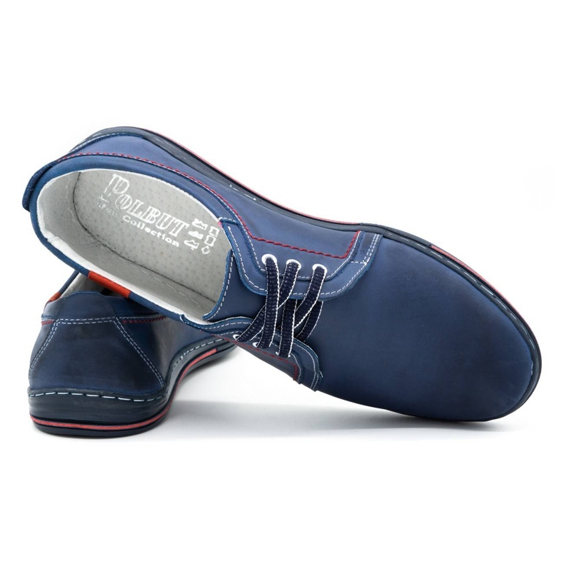 Polbut Scarpe da uomo in pelle 343 blu navy 4