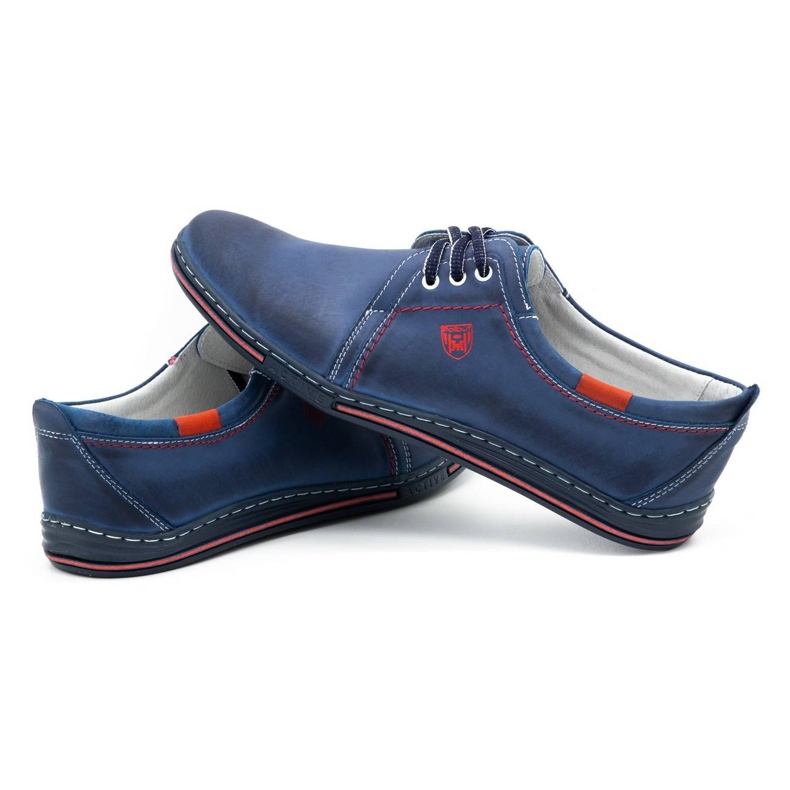 Polbut Scarpe da uomo in pelle 343 blu navy 5
