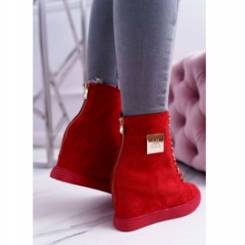 Sneakers Donna Lu Boo Con Catene Scamosciato Rosso Monica 4