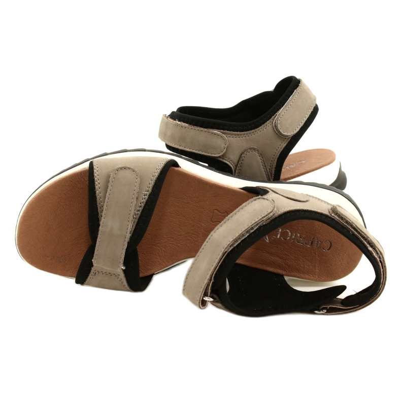 Comodi sandali sportivi Caprice 28711-28 334 Taupe Nubuc beige nero 4