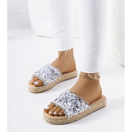 Ciabatte argento sulla piattaforma Susanna d'argento 1