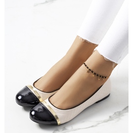 Ballerine da donna beige Petra nero 1