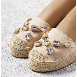 Espadrillas beige con zirconi Taimi 2