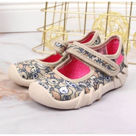 Ciabatte Ballerina con velcro beige Jr. Befado 2