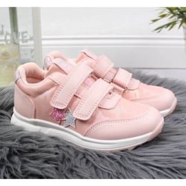 Scarpe sportive con velcro rosa Jr American Club 2