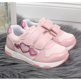 Scarpe sportive con velcro rosa Jr American Club 2
