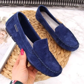 Mocassini in pelle blu navy W Vinceza 1