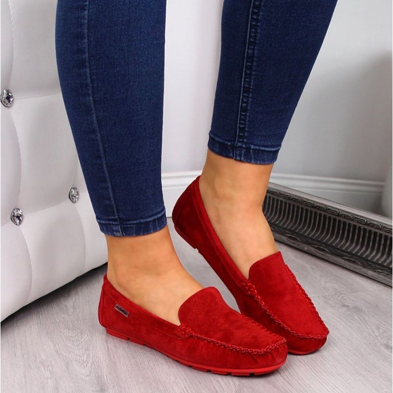 Mocassini In Pelle Rossa In Vinceza rosso 2