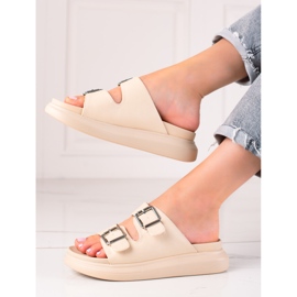 Pantofole LA.FI Con Fibbie beige 1