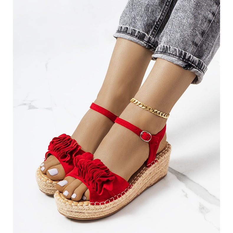 Espadrillas rosse sulla piattaforma Straden rosso 1
