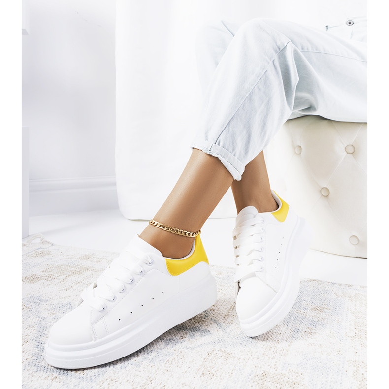 Sneakers Parras bianche e gialle da donna bianca giallo 2