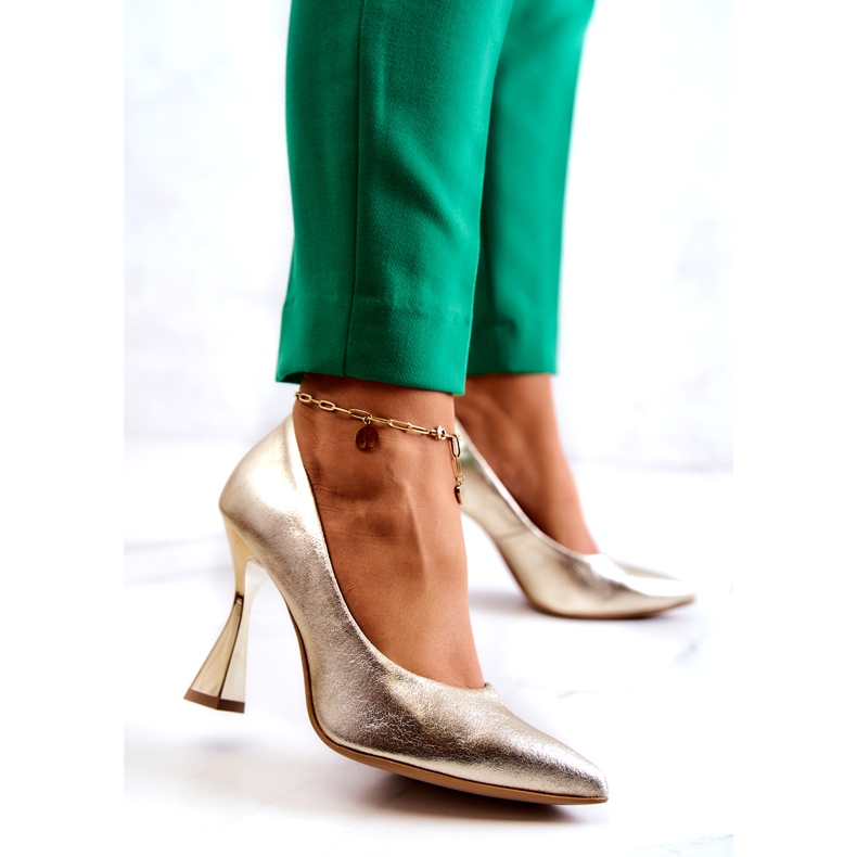 Lewski Shoes Décolleté in pelle alla moda Scarpe Lewski 3181 d'oro 1